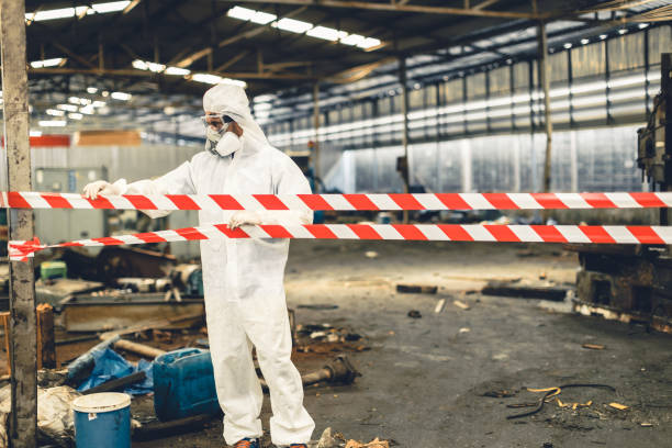 Professional Biohazard Cleanup technician working in Greenville, MI